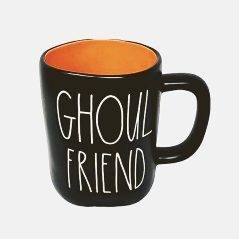 Rae Dunn Mug Set Halloween Boo Friend Ghoul Friend Black Orange Green NEW - Picture 3 of 5